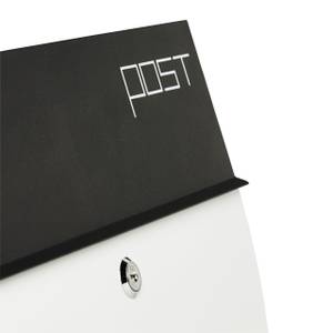 Design Briefkasten mit Zeitungsfach Schwarz - Weiß