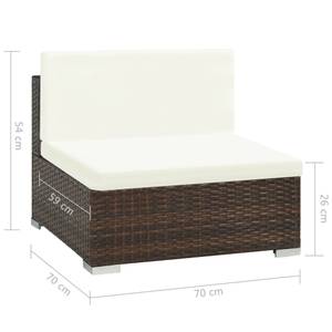 Garten-Sofagarnitur Braun - Polyrattan - 74 x 26 x 74 cm