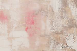Tableau peint Une preuve d'amour Rose foncé - Bois massif - Textile - 100 x 75 x 4 cm