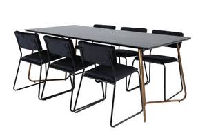 Essgruppe Pippi 18 (7-teilig) Schwarz - Massivholz - 90 x 75 x 190 cm