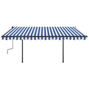 Auvent rétractable 3006677-2 Bleu - Blanc - 350 x 450 cm