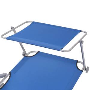 Lit de bronzage d'extérieur 3004846 Bleu - Métal - 58 x 27 x 189 cm