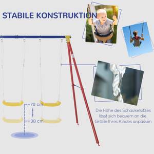 Kinderschaukel 344-018 Rot - Metall - 180 x 196 x 290 cm