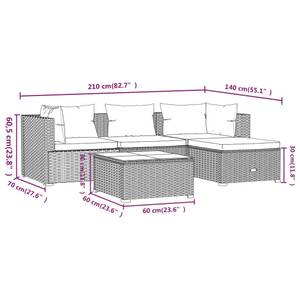 Garten-Lounge-Set (5-teilig) 3013632-6 Braun - Grün