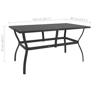 Table de jardin Gris - Métal - 140 x 72 x 140 cm