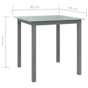 Table de jardin Gris - Métal - 80 x 74 x 80 cm