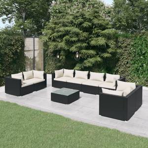 Garten-Lounge-Set (9-teilig) 3013635-16 Schwarz - Creme - Weiß