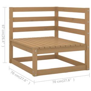 Garten-Lounge-Set (10-teilig) 3009756-1 Braun - Massivholz - Holzart/Dekor - 70 x 30 x 70 cm