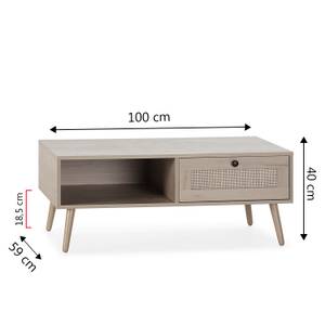 Couchtisch Bella Braun - Holzwerkstoff - 100 x 40 x 59 cm