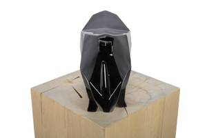 Sculpture moderne Empowered Noir - Pierre artificielle - Matière plastique - 40 x 20 x 14 cm