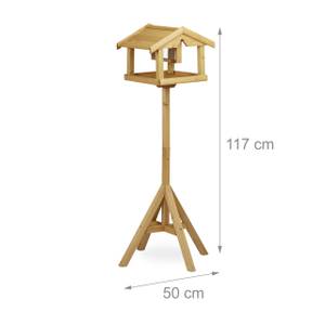 Vogelhaus mit Ständer Braun - Holzwerkstoff - 50 x 117 x 50 cm