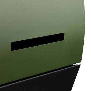 Design Briefkasten mit Zeitungsfach Schwarz - Grün