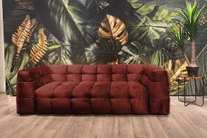 Sofa ROSARIO Velvet Bordeaux - Breite: 207 cm