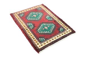 Turkaman - 87x64cm Rot - Naturfaser - 64 x 1 x 87 cm