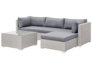 Lounge Set SANO 5-tlg Grau - Hellgrau - Ecke davorstehend links