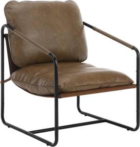 Loungesessel Heike Schwarz - Braun - Metall - Kunstleder - 65 x 80 x 75 cm