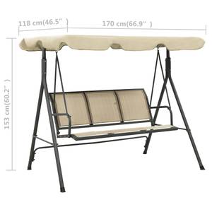 Chaise de balançoire de jardin Gris - Métal - 170 x 153 x 118 cm