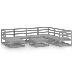 Garten-Lounge-Set (8-teilig) 3009814-1 Grau - Massivholz - Holzart/Dekor - 70 x 30 x 70 cm