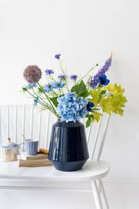 Runde Vase Metall II Blau - Metall - 24 x 29 x 24 cm