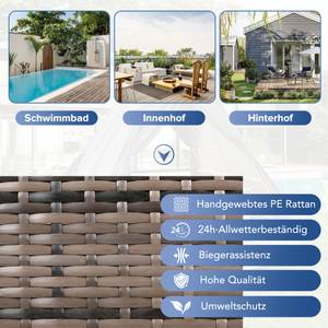 Gartenliege mit Rattanzelt Beige