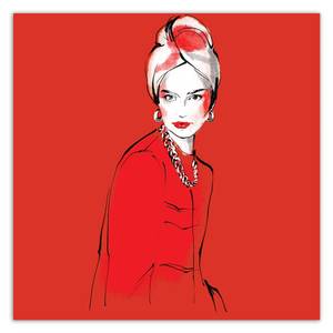 Leinwandbild Modern Woman Glamour in Rot 60 x 60 cm