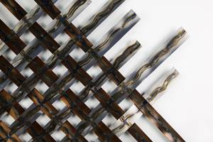 Wanddeko Metall Schimmerndes Licht Braun - Silber - Metall - 100 x 100 x 3 cm
