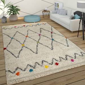 Hochflor-Teppich Wooly 281 Weiß - Textil - 80 x 150 cm