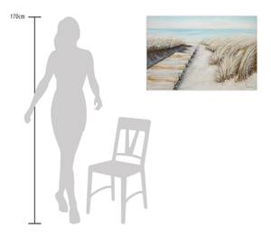 Acrylbild handgemalt October Dunes Beige - Massivholz - Textil - 90 x 60 x 4 cm