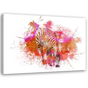 Leinwandbild Bunt Zebra Tier Abstrakt 100 x 70 cm