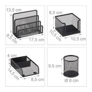 Schreibtisch Organizer Set 4-teilig Schwarz