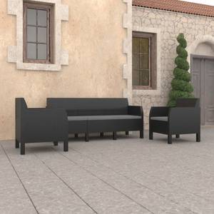 Garten-Lounge-Set (3-teilig) Grau - Kunststoff - 181 x 76 x 65 cm