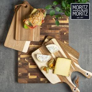 2x Servierbretter aus Akazie mit Griff Braun - Massivholz - Holzart/Dekor - 18 x 2 x 33 cm