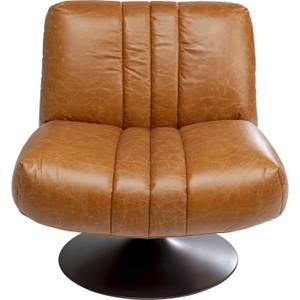 Fauteuil pivotant Napa Marron - Cuir véritable - 72 x 74 x 78 cm