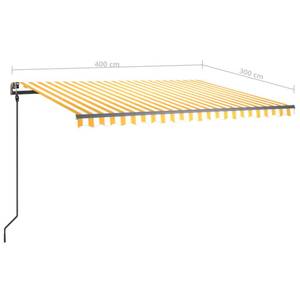 Auvent rétractable 3006678-2 Blanc - Jaune - 300 x 400 cm