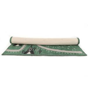 LITTLE WESTERN tapis de jeu indiens Vert - Fibres naturelles - Textile - 100 x 1 x 140 cm