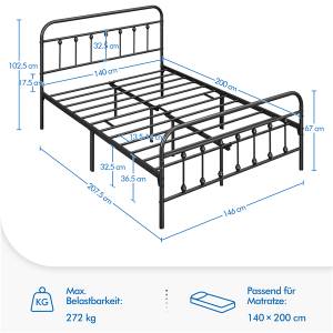 Bettgestell Double 146 x 207 cm