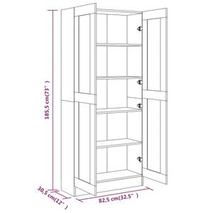 Bücherschrank 3004116-2 Eiche Grau Dekor - Höhe: 186 cm