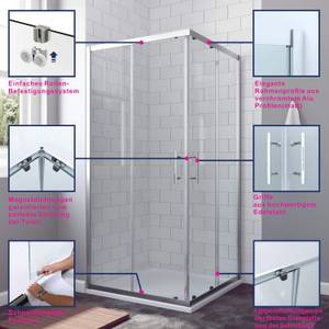 Duschkabine Eckdusche Schiebetüren 80 x 80 cm