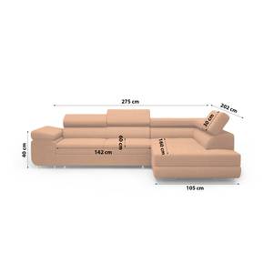 Ecksofa Eckcouch Kosma L Form Sofa Kupfer - Ecke davorstehend rechts