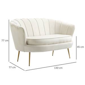 2 Sitzer Sofa 833-957WT Weiß - Textil - 77 x 77 x 130 cm