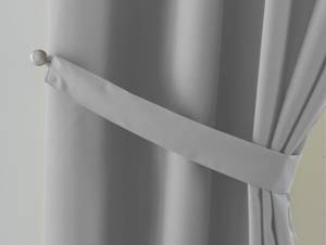 Vorhang Ösen Leinen Optik Grobfaser Grau - Textil - 140 x 145 x 1 cm