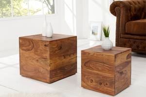 Beistelltische MAKASSAR 2er Set Braun - Massivholz - Holzart/Dekor - 40 x 40 x 40 cm