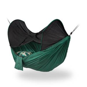 Hamac avec moustiquaire Noir - Vert - Textile - 277 x 120 x 135 cm