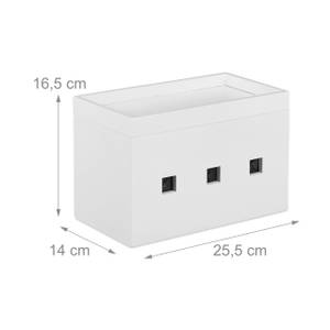 Boîte à câbles en bambou blanc Blanc - Bambou - 26 x 17 x 14 cm