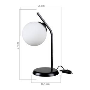 Lampe de bureau Grimsby E27 noir / blanc Blanc - Verre - 25 x 37 x 25 cm