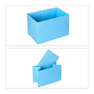 Etagère enfants avec 4 boîtes en tissu Bleu clair - Blanc - Jaune