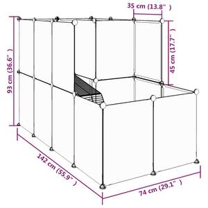 Kleintierkäfig  340574 Durchscheinend - 74 x 93 x 142 cm