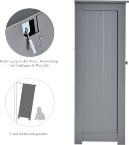 Badezimmerschrank Aufbewahrungsschrank Grau - Holzwerkstoff - 30 x 81 x 60 cm