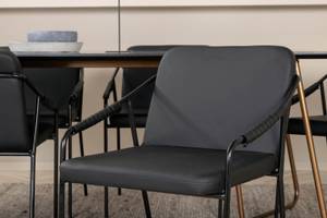 Essgruppe Pippi 13 (7-teilig) Schwarz - Massivholz - 90 x 75 x 190 cm