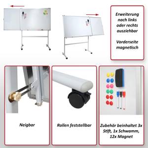 Whiteboard C85b Weiß - Metall - 186 x 167 x 57 cm